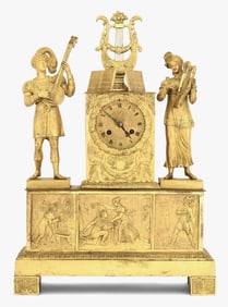 Gilt-Bronze Figural Clock, French, Ca. 1825-1850