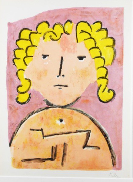 Paul Klee (1879-1940) Original Lithograph, Signed: Original lithograph by Paul Klee (1879-1940), "Tete d' Enfant," published in "Verve," 1939. Pencil signed lower right. 14 x 10 3/8 inches. Excellent condition, very vibrant colors. Unframed.Framing No