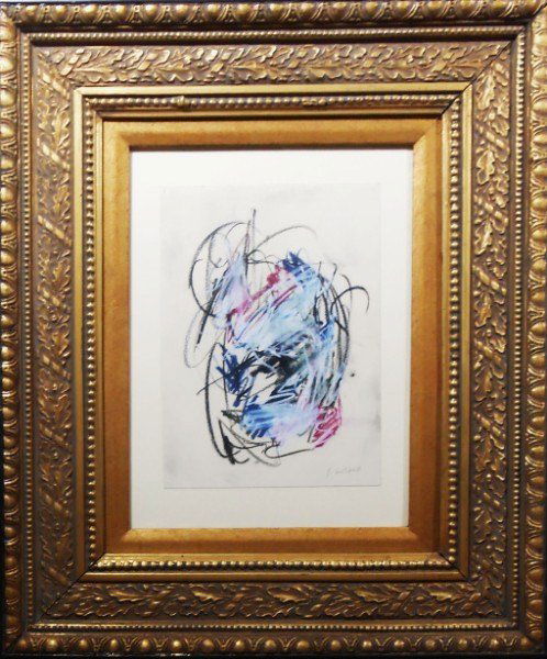 Joan Mitchell (1926-1992) Pastel: Original pastel on paper, untitled abstract, by Joan Mitchell (1926-1992). Signed lower right. 12 3/8 x 9 inches. Sold matted but unframed.Provenance: Acquired by the present owner's family at Galerie