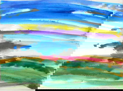 Mary Abbott (1921-2019) Watercolor (See Authenticity Guarantee): Watercolor by Mary Abbott (1921-2019) on wove paper, untitled abstract, pencil signed with the artist's initial "A". Very good condition, having no apparent damage or repairs. Sold