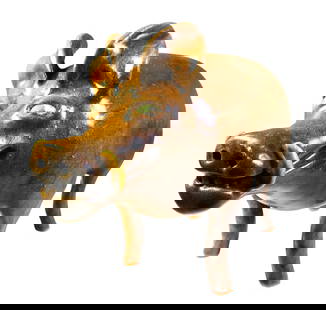 Reggie Meaders Folk Art Ceramic Boar: Reggie Meaders folk art ceramic boar, American, 20th century. Signed. Very good condition.Dimensions: L. 13 1/2 inches H. 9 inches W. 5 1/2 inchesLot Note: Reggie Meaders is a member of the famous