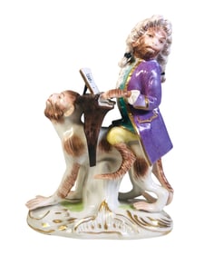 Meissen Monkey Piano Player