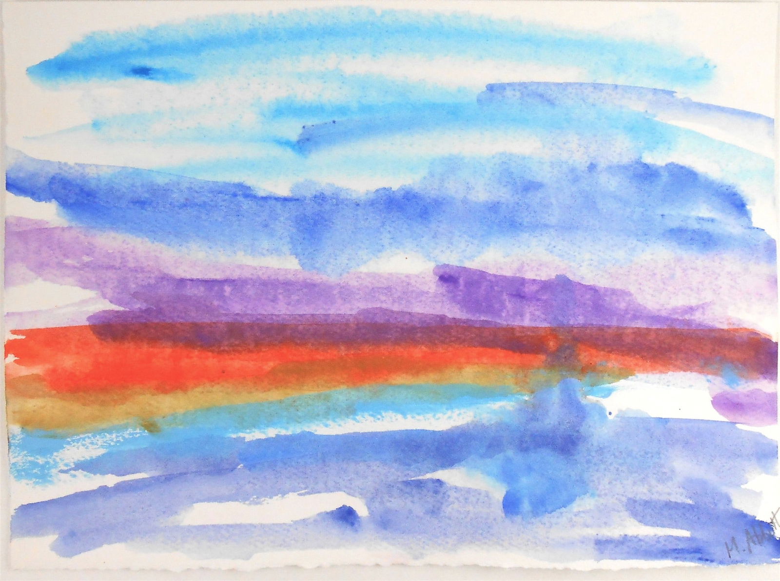 Mary Abbott (1921-2019) Watercolor (See Authenticity Guarantee): Watercolor by Mary Abbott (1921-2019) on wove paper, untitled abstract, pencil signed, lower right corner. Very good condition, having no apparent damage or repairs. Sold unframed.Dimensions: H. 11 in