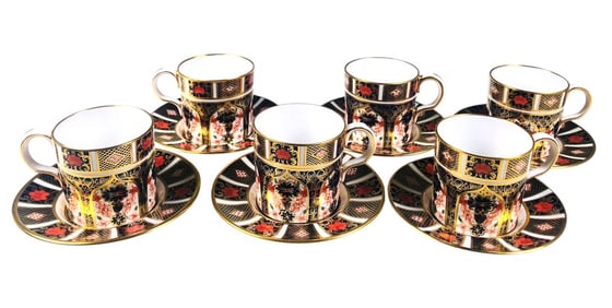 Royal Crown Derby Cups & Saucers, Old Imari