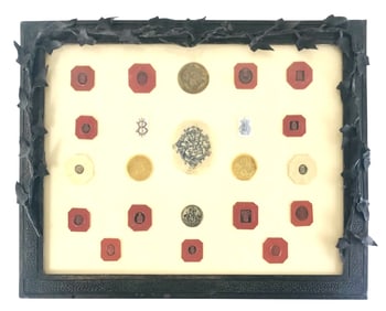 Framed European Wax Seals, Circa 1900