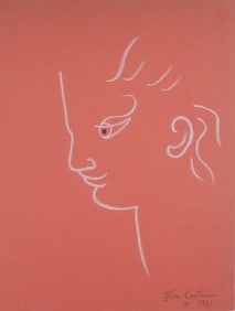 Jean Cocteau* (1889-1963) White Chalk Drawing (See Guarantee & Disclaimer)