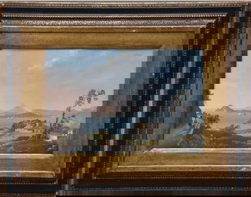 Italian School, Bay Of Naples Gouache, 19th C.