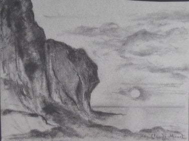 Claude Monet* (1840-1926) Charcoal Drawing (See Guarantee & Disclaimer)
