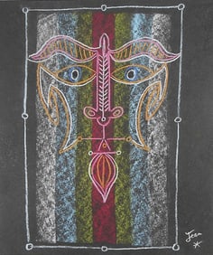 Jean Cocteau* (1889-1963) Colored Chalk Drawing (See Guarantee & Disclaimer