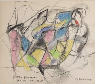 Willem De Kooning (1904-1997) Pastel On Paper