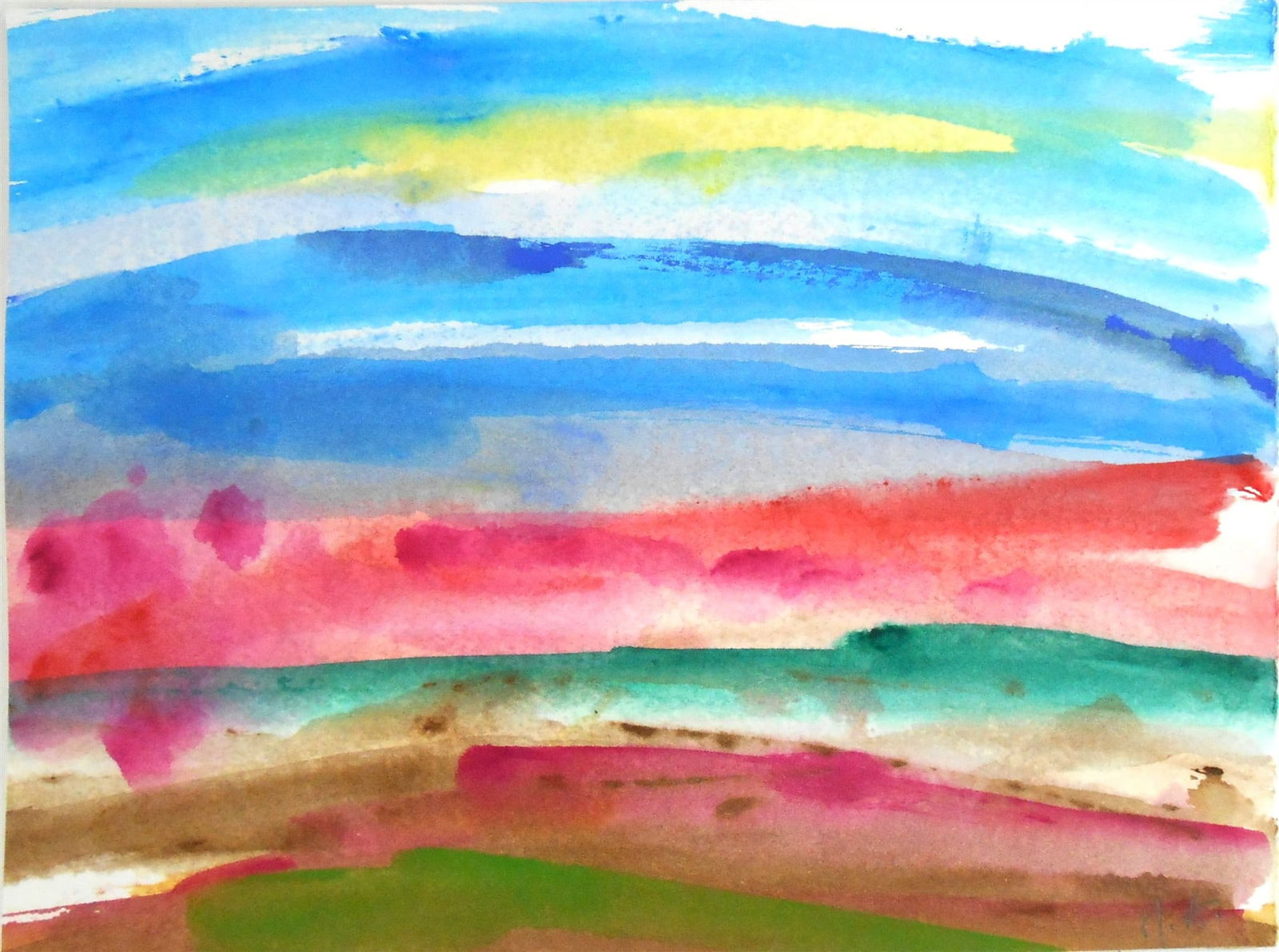 Mary Abbott (1921-2019) Watercolor (See Authenticity Guarantee): Watercolor by Mary Abbott (1921-2019) on wove paper, untitled abstract, pencil signed with the artist's initials. Very good condition, having no apparent damage or repairs. Sold unframed.Dimensions: H