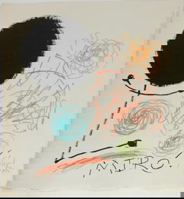 Joan Miro* (1893-1983) Mixed Media Drawing (See Guarantee & Disclaimer)