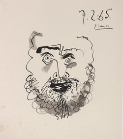 Pablo Picasso* (1881-1973) Ink Drawing (See Guarantee & Disclaimer)