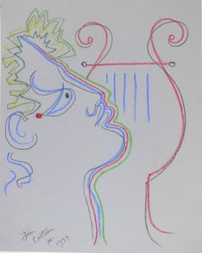 Jean Cocteau* (1889-1963) Mixed Media Drawing (See Guarantee & Disclaimer)