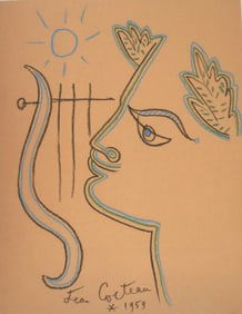 Jean Cocteau* (1889-1963) Chalk Drawing (See Guarantee & Disclaimer)