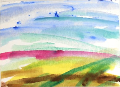 Mary Abbott (1921-2019) Watercolor (See Authenticity Guarantee)