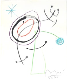 Joan Miro* (1893-1983) Mixed Media Drawing (See Guarantee & Disclaimer)