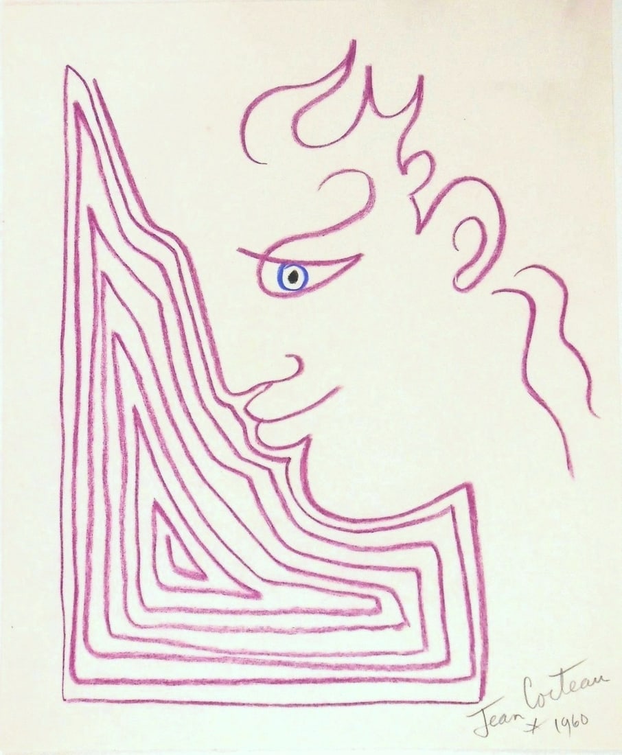Jean Cocteau* (1889-1963) Pastel (See Guarantee & Disclaimer)