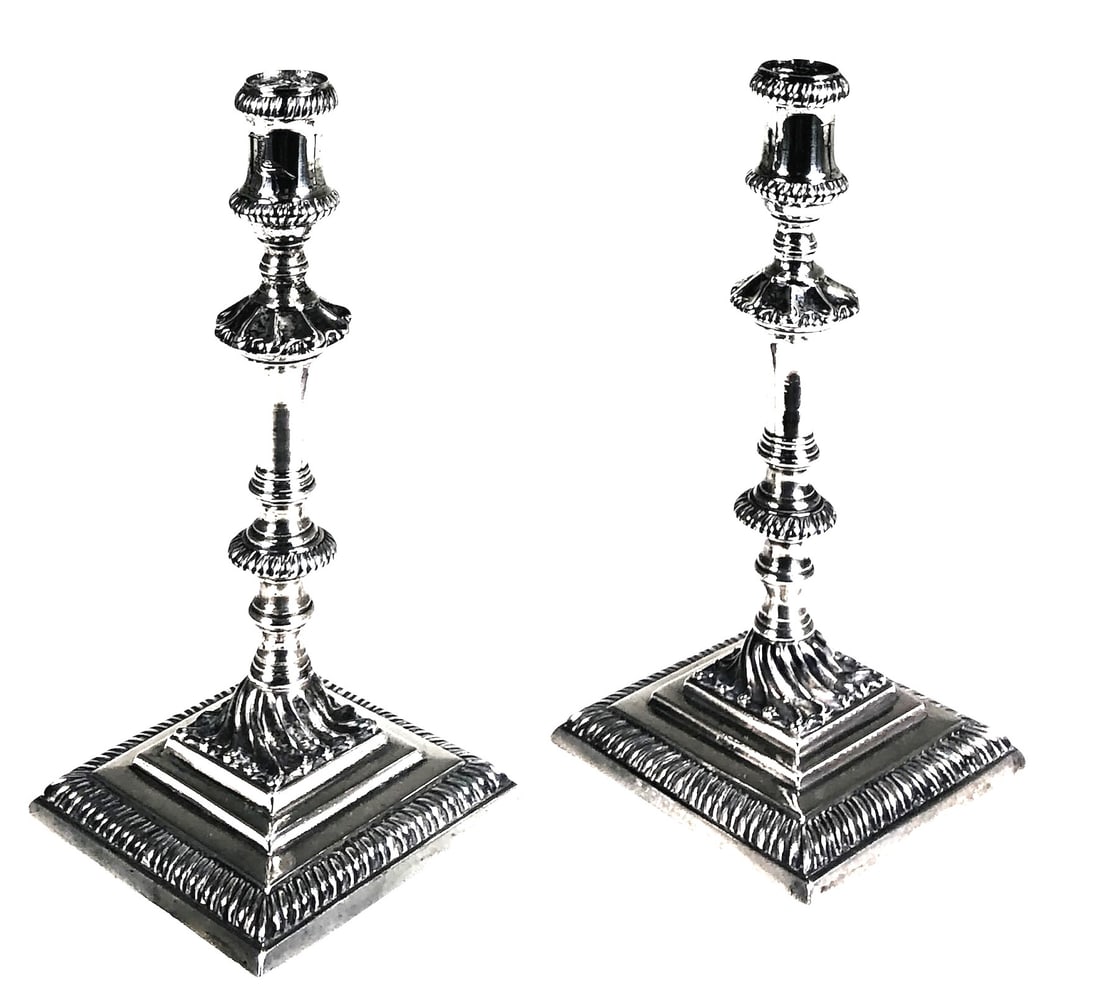 Silver Candlesticks By William Cafe, Circa 1766 (1 of 4)