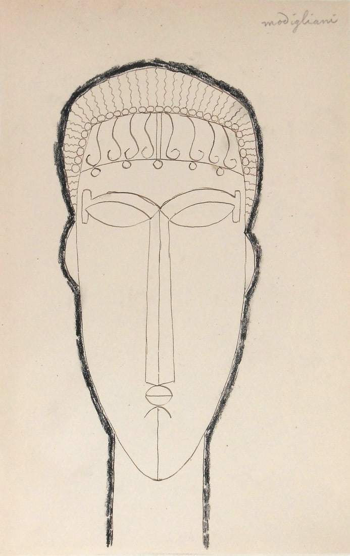 Amedeo Modigliani* (1884-1920) Ink Drawing (See Guarantee & Disclaimer) (1 of 2)