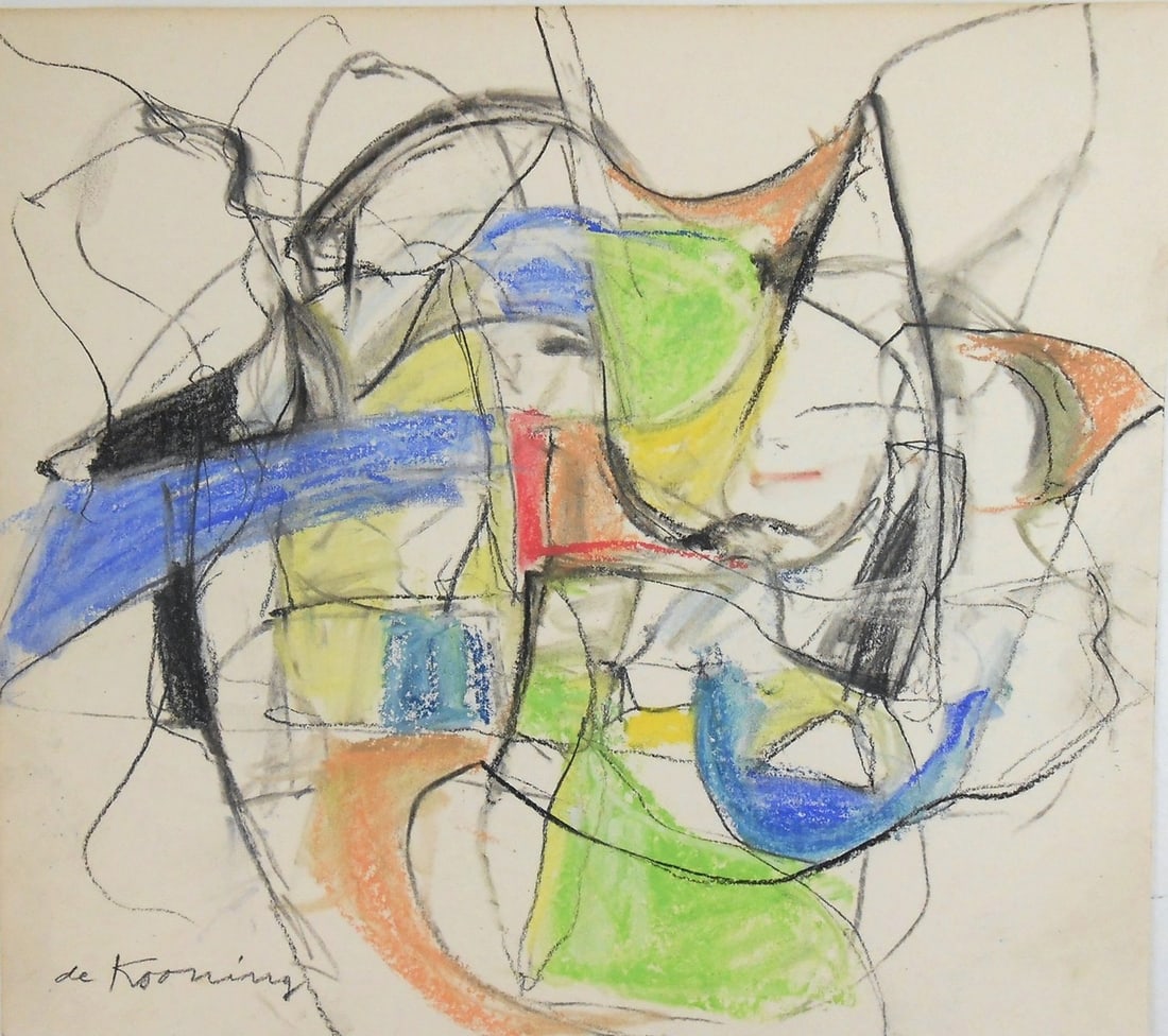 Willem De Kooning (1904-1997) Pastel On Paper (1 of 2)