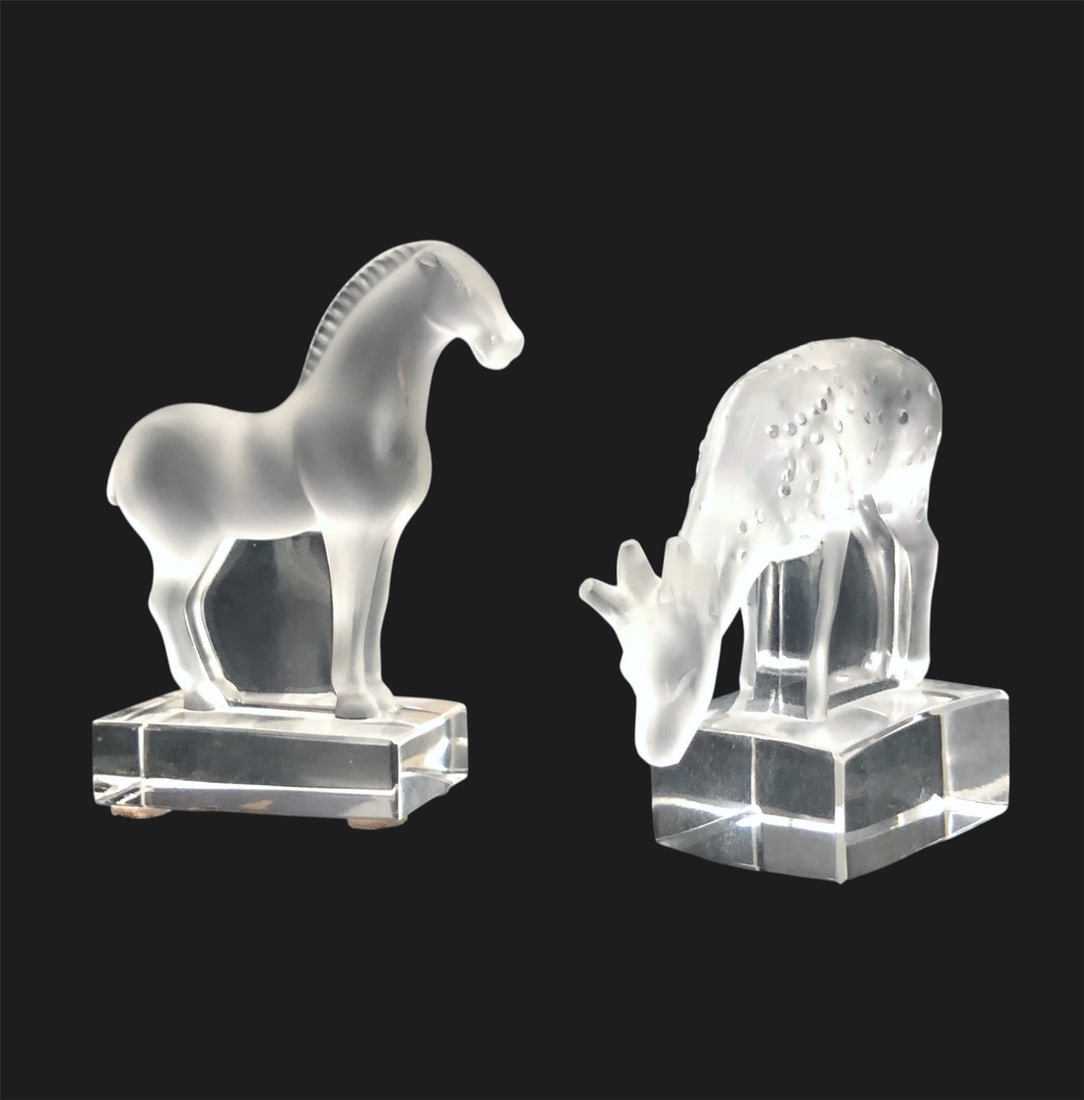 Lalique Horse & Deer Sculptures (1 of 3)