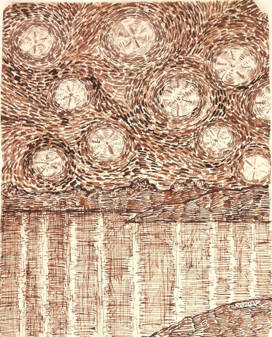 Vincent Van Gogh* (1853-1890) Ink Drawing (See Guarantee & Disclaimer) (1 of 3)