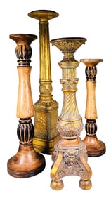 Group Of Four Decorator Candlesticks