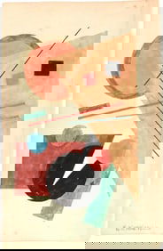 Ivan Kliun* (1873-1943) Suprematist Watercolor (See Guarantee & Fine Art Disclaimer)