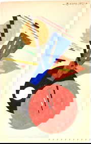 Ivan Kliun* (1873-1943) Suprematist Watercolor (See Guarantee & Fine Art Disclaimer)