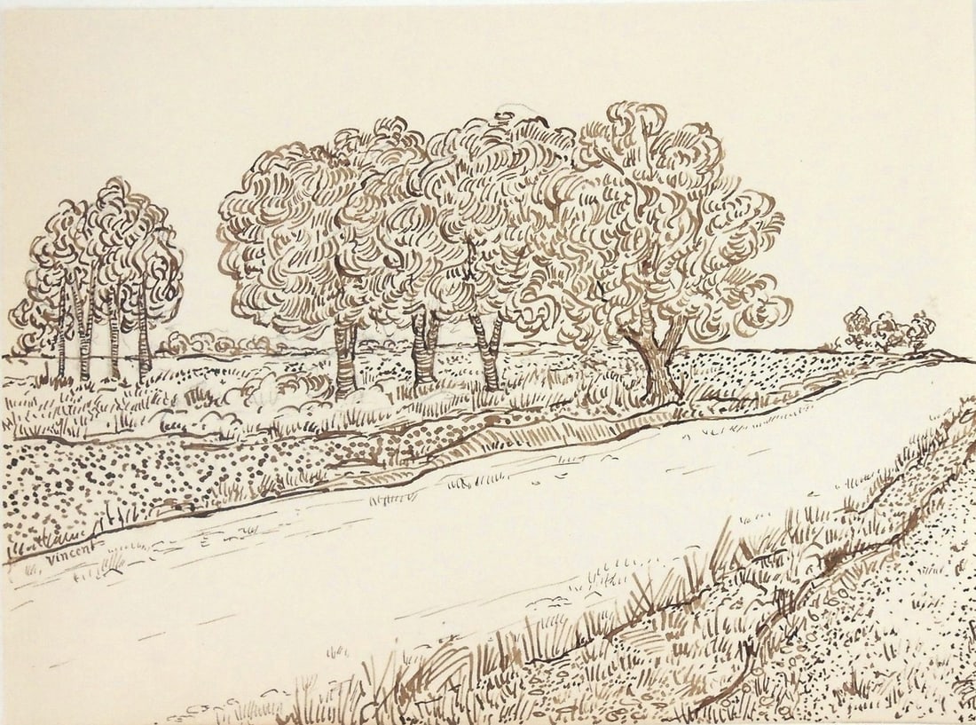 Vincent Van Gogh* (1853-1890) Ink Drawing (See Fine Art Disclaimer) (1 of 2)