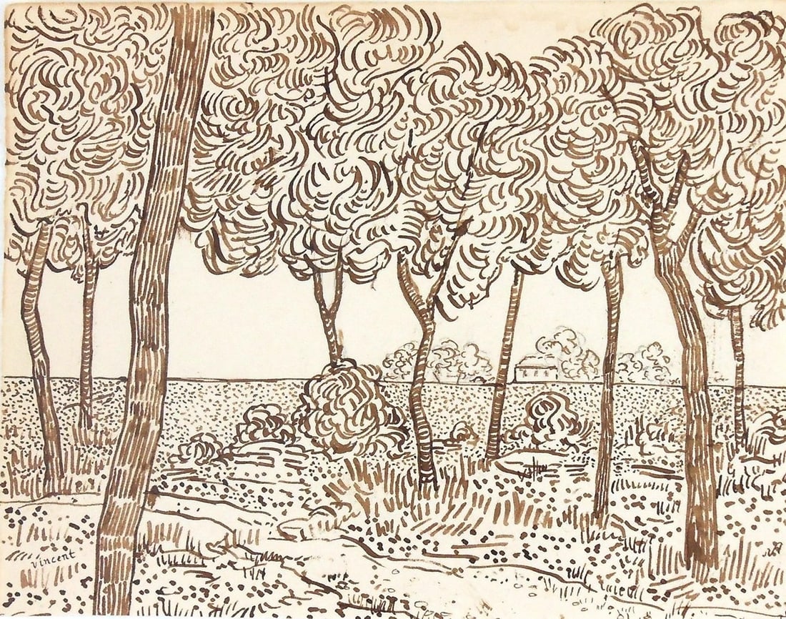 Vincent Van Gogh* (1853-1890) Ink Drawing (See Fine Art Disclaimer) (1 of 2)