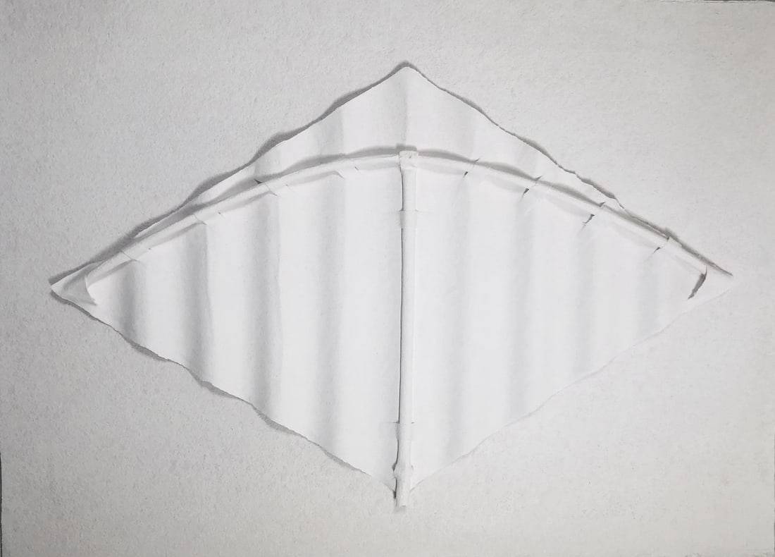 John Bobeda Ceramic Wall Hanging: Ceramic wall hanging by John Bobeda (XXI century), "Kite." Signed and dated on the reverse. Very good condition.Dimensions: H. 23 inches W. 32 inches D. 2 inches