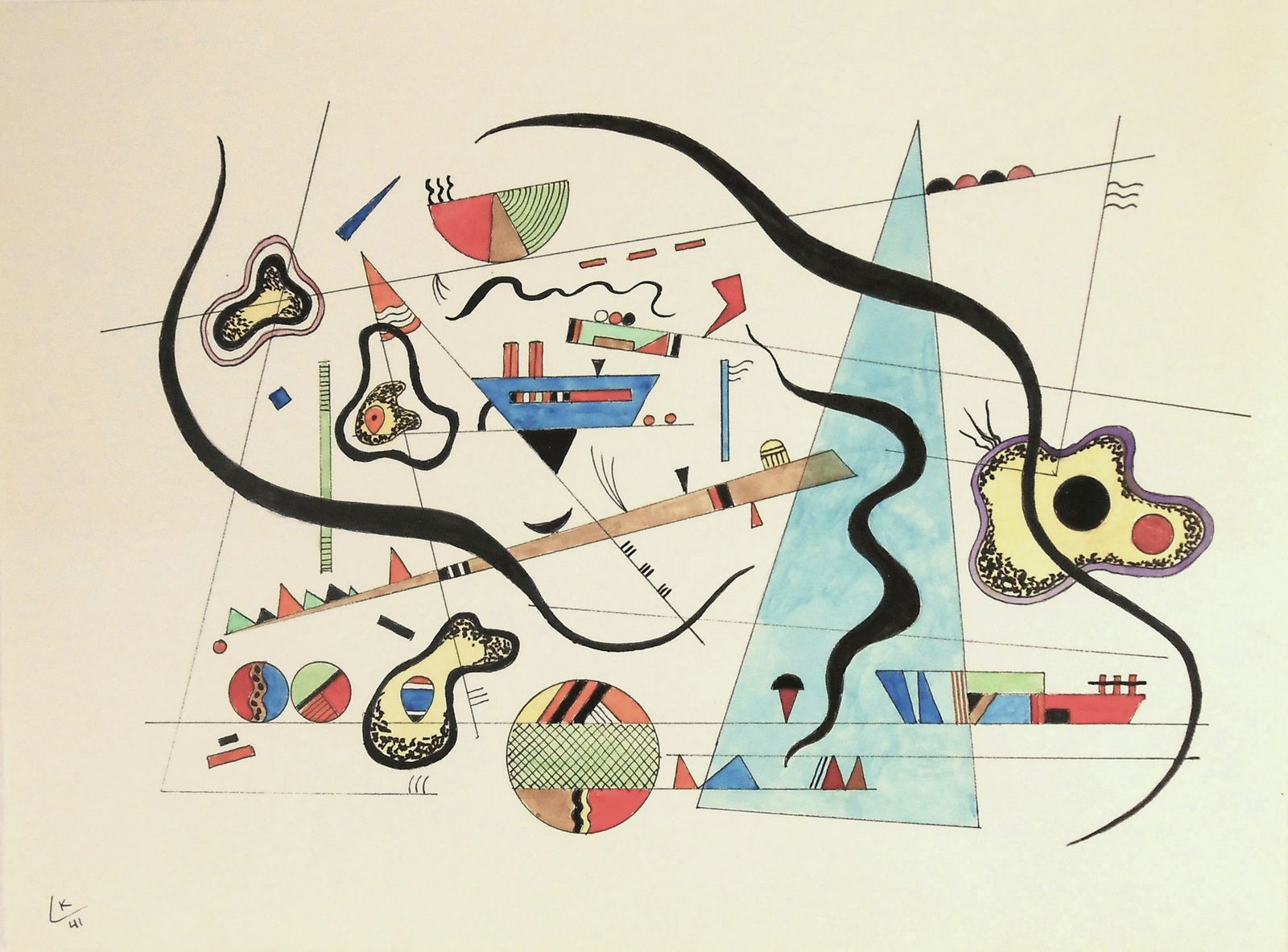 Wassily Kandinsky* (1866-1944) Watercolor (See Guarantee & Fine Art Disclaimer) (1 of 2)