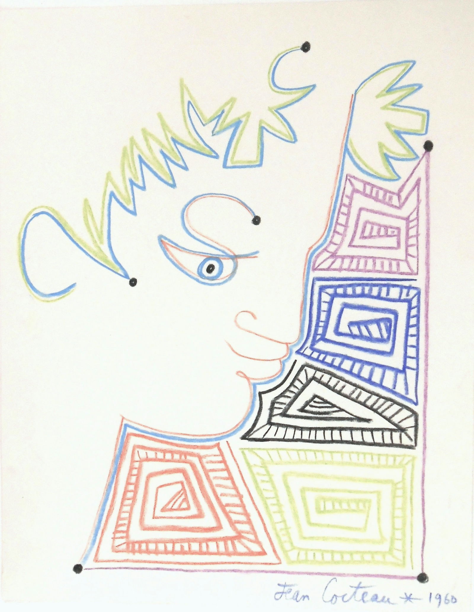 Jean Cocteau* (1889-1963) Pastel (See Guarantee & Disclaimer) (1 of 2)