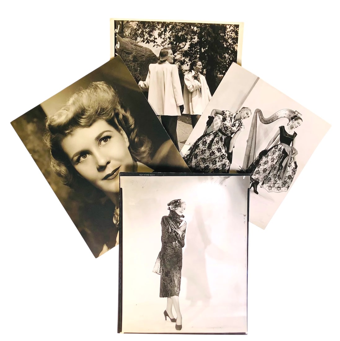 Vintage Female Celebrity Photographs: Group of vintage photographs, female celebrities, circa 1950's.Dimensions: Largest measures 8 x 10 inches