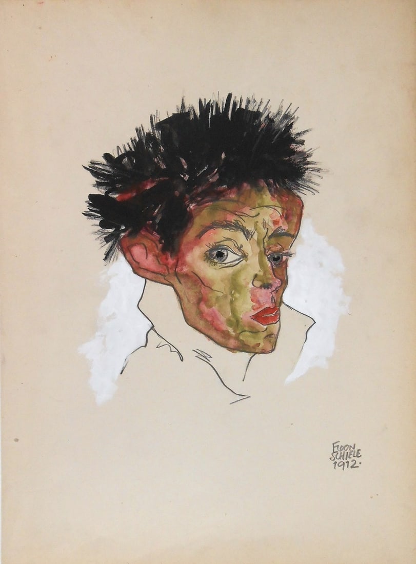 Egon Schiele* (1890-1918) Watercolor (See Guarantee & Disclaimer) (1 of 2)