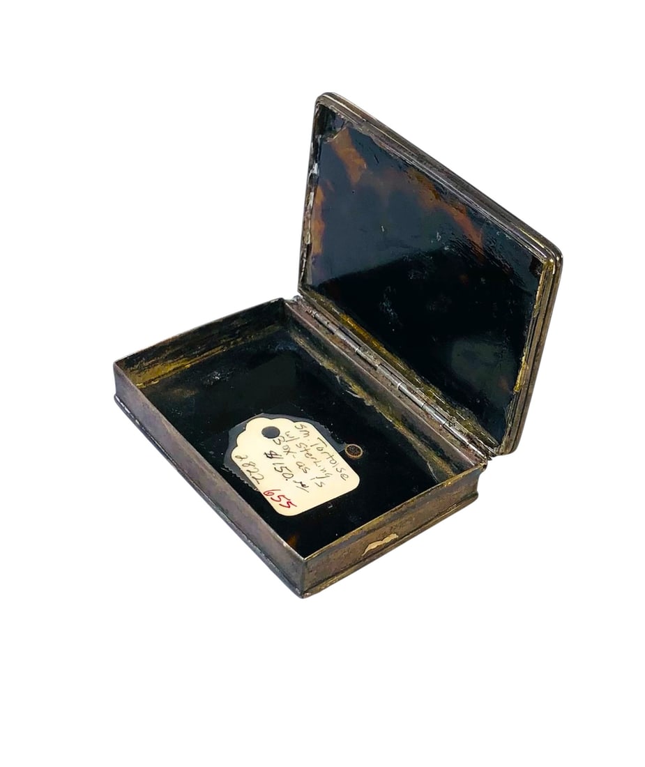 Antique Tortoise-Shell-Design Snuff Box - 2