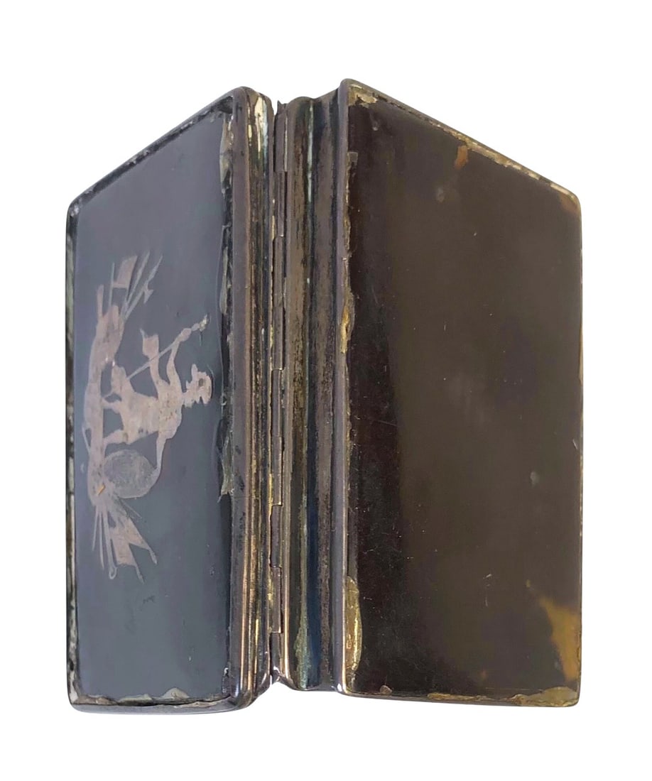 Antique Tortoise-Shell-Design Snuff Box - 3