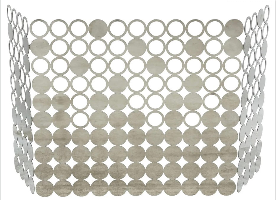 Chromed Metal Fire Screen (1 of 2)