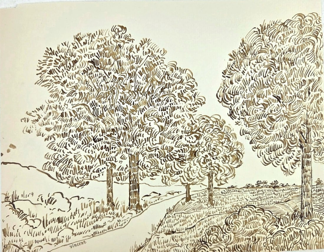 Vincent Van Gogh* (1853-1890) Ink Drawing (See Disclaimer & Guarantee) (1 of 2)