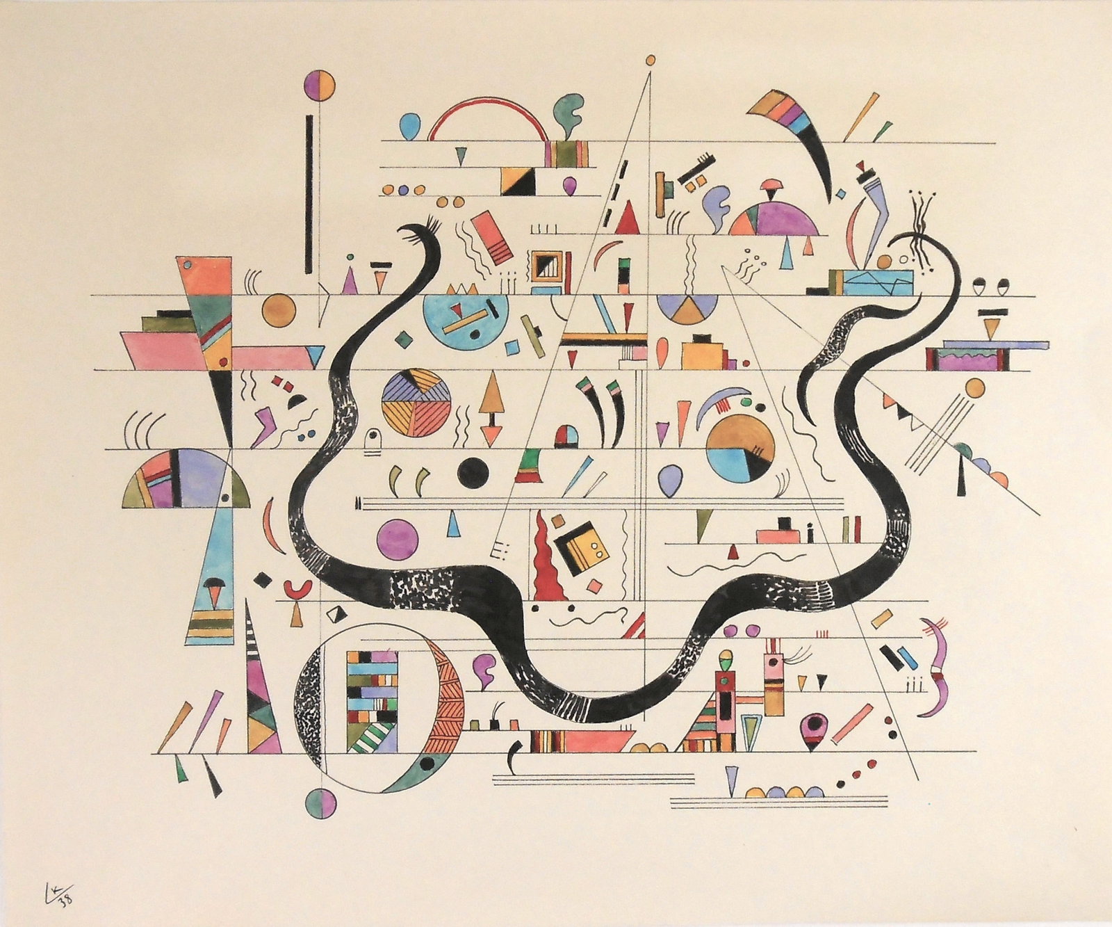 Wassily Kandinsky* (1866-1944) Watercolor (See Guarantee & Fine Art Disclaimer) (1 of 2)