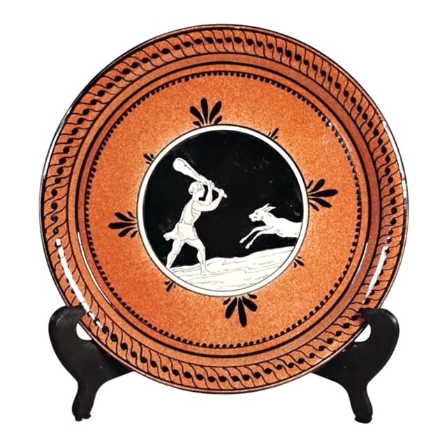 Giuseppe Albisola Ceramic Plate, Early 20th C,: Pottery plate by Giuseppe Piccone Albisola, Italy, circa early 20th century. Signed. A few minor rim chips and hairline crack on reverse, otherwise good condition. Dimensions: Dia. 10 1/4 inches