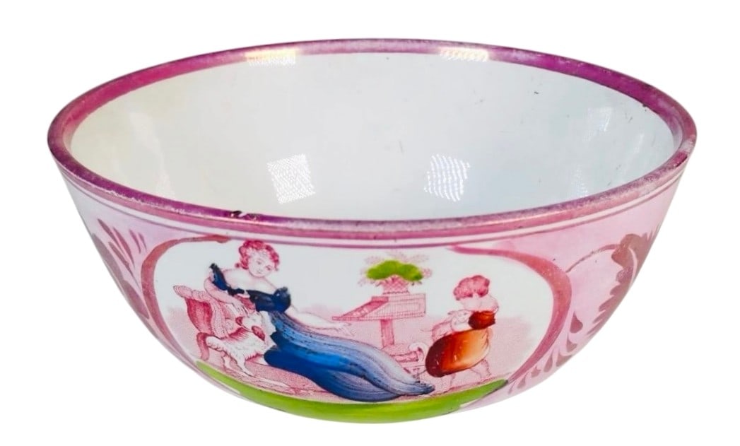 Antique Lusterware Bowl, Circa 1900: Antique lusterware bowl, probably English, circa 1900. Unidentified mark to underneath. Very good condition.
