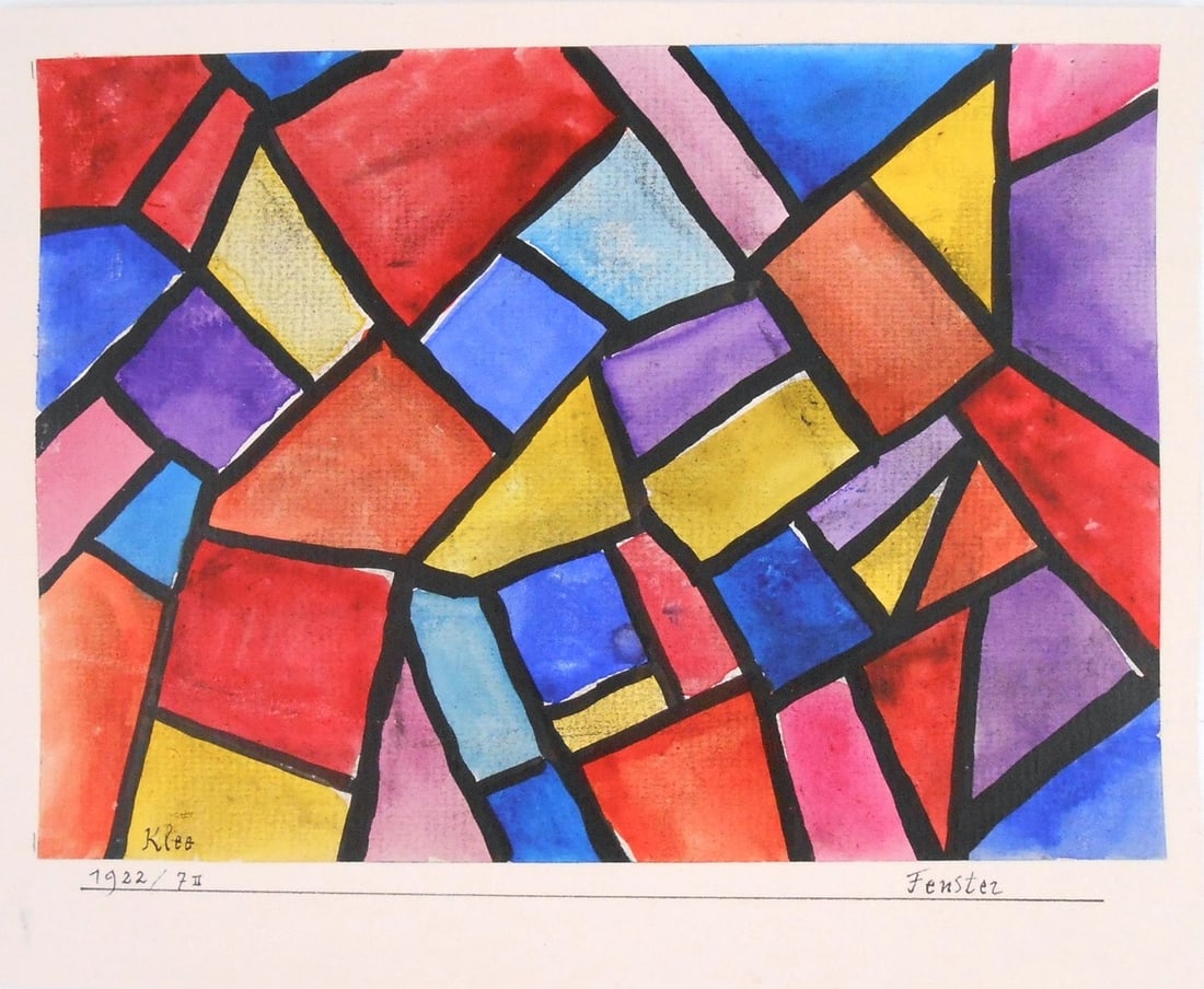 Paul Klee* (1879-1940) Watercolor (See Disclaimer & Guarantee): Watercolor and black ink on wove paper glued to artist's mount, "Fester", signed, titled, and dated (Paul Klee*, 1879-1940). Very good condition. No readily apparent damage or repairs. Removed from