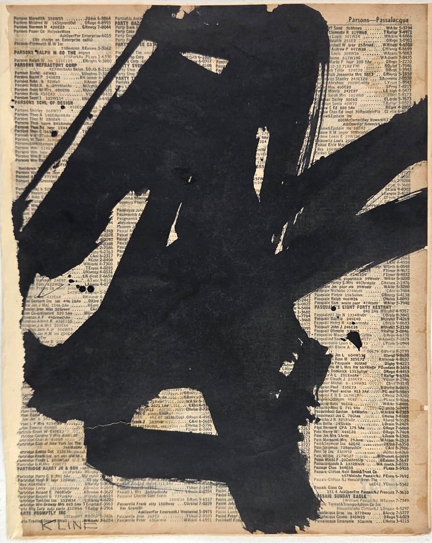 Franz Kline (1910-1962) Ink Drawing, Ca. 1955-1960 (See Guarantee) (1 of 2)