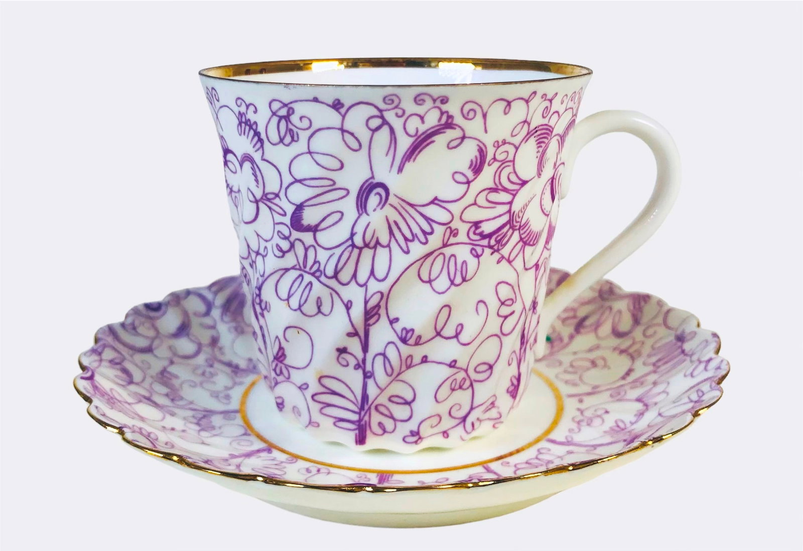 U.S.S.R. Porcelain Teacup & Saucer (1 of 4)