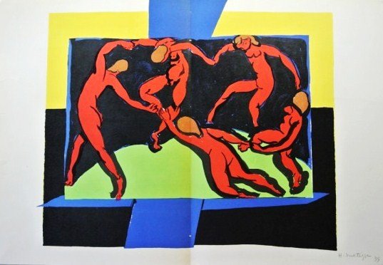 Henri Matisse Original Signed Lithograph: Original color lithograph by Henri Matisse (1869-1954), as published in VERVE. Pencil signed and dated lower right. 14 x 20 1/2 inches. Excellent condition. Unframed.