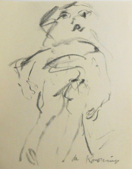Willem De Kooning (1904-1997) Charcoal Drawing: Original charcoal drawing, untitled (woman), by Willem de Kooning (1904-1997). 10 x 8 inches. Signed lower right. Very good condition. Unframed.Provenance: The consignor's parents were friends with an