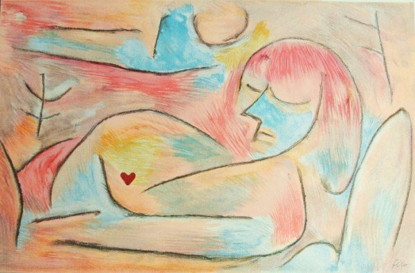 Paul Klee (1879-1940) Color Lithograph: Original color lithograph, "Winter," by Paul Klee. Circa 1937. Plate signed. 10 3/8 x 14 inches. Excellent condition with very fresh, bright colors. Unframed.